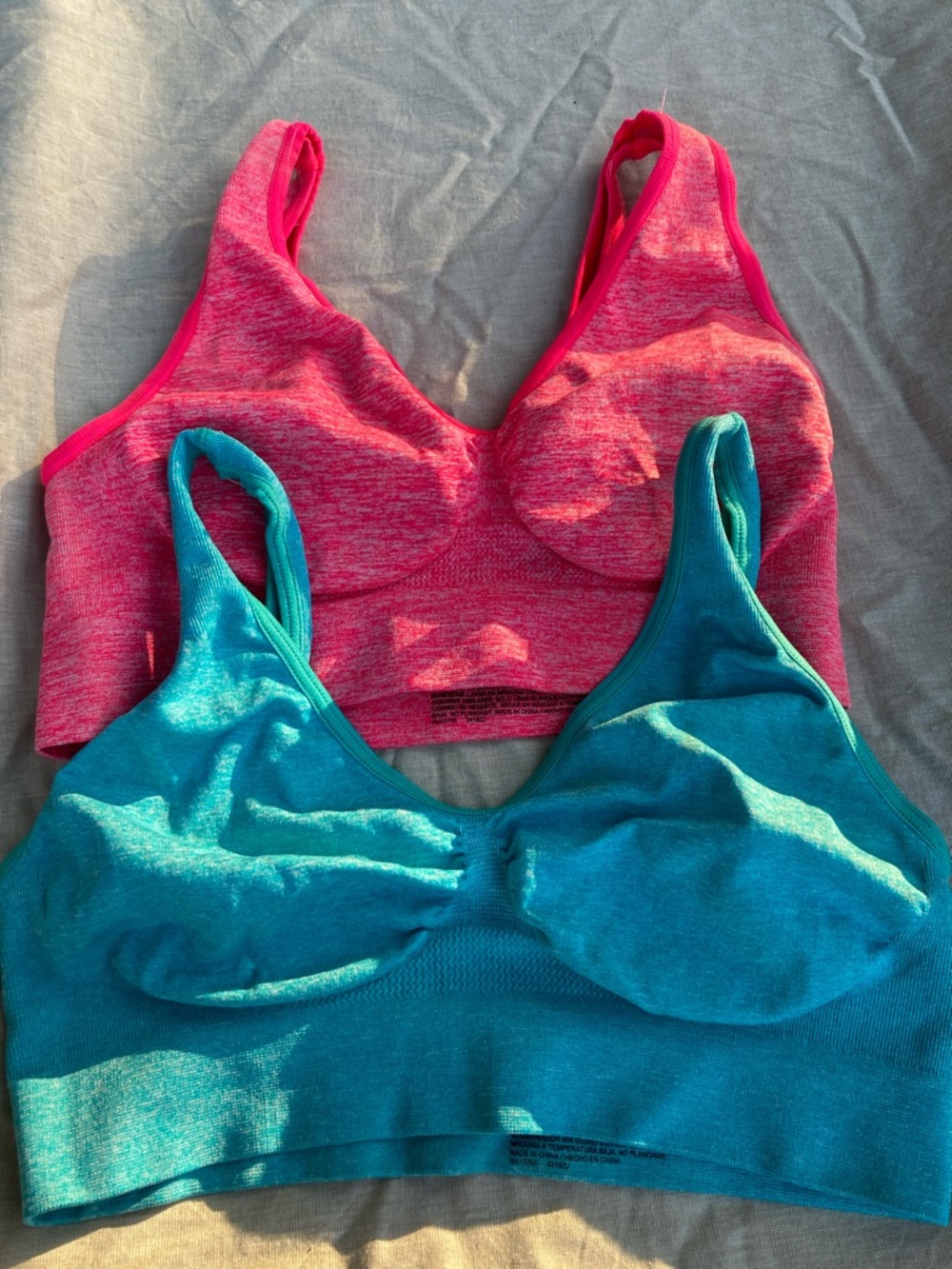 2 swim Hanes Cozy bras bralette nylon knit M fits A-DD